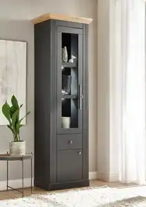 OTTO home Vitrine Westminster, Hochschrank im Landhausstil, Glasvitrine, Stauraumelement Metallgriffe, ausreichend Stauraum, in 2 Farben erhältlich