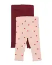 Bild 2 von Babyleggings, anliegend, gerippt, Äpfel – 2 Stück bordeauxrot