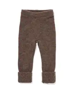 Newborn-Leggings aus Merinowolle dunkelbraun