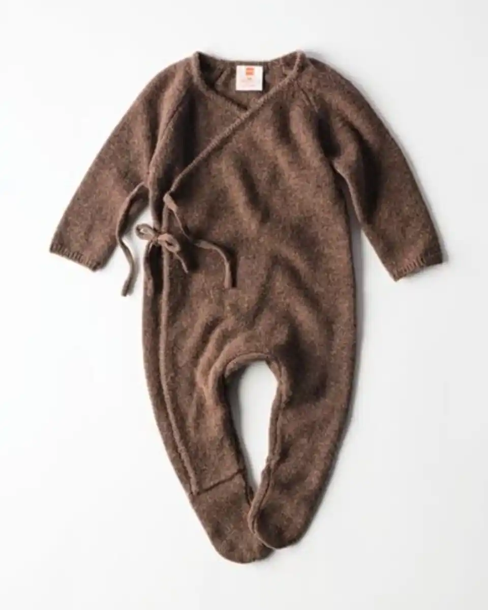 Bild 1 von Newborn-Strampler aus Merinowolle dunkelbraun