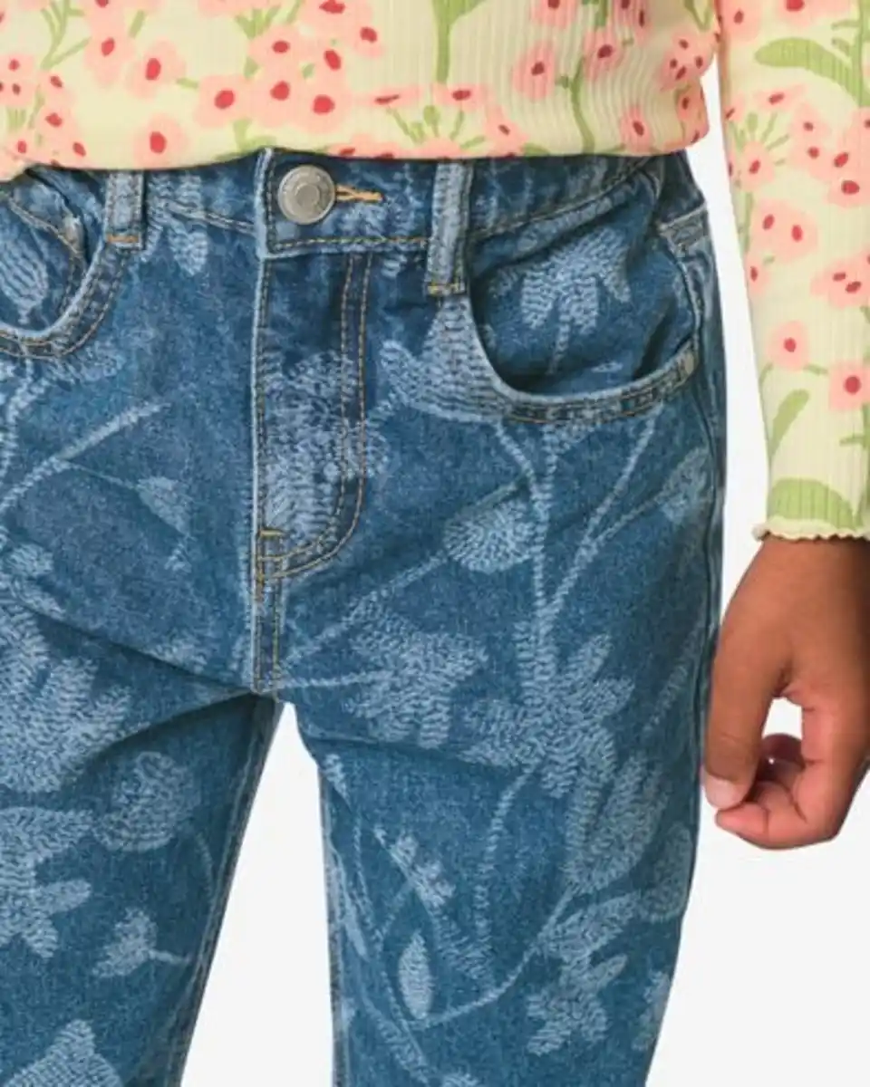 Bild 4 von Kinderjeans, Mom Fit, Blumen jeansfarben