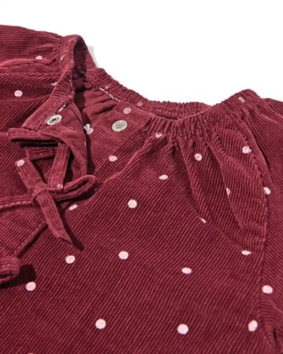 Bild 3 von Babykleid in A-Linie aus Kord mit Punkten bordeauxrot