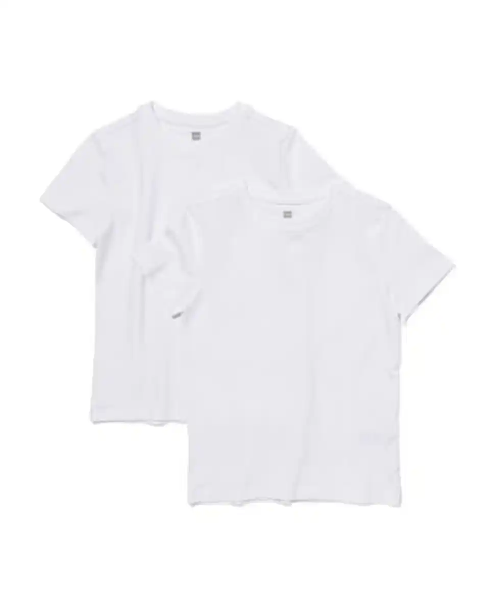 Bild 3 von 2er-Pack Kinder-T-Shirts, Biobaumwolle weiß