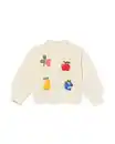 Bild 2 von Kinderpullover mit Ajourmuster und Obstmotiv ecru