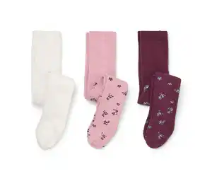 3 Kinder-Frottee-Strumpfhosen, Blumen