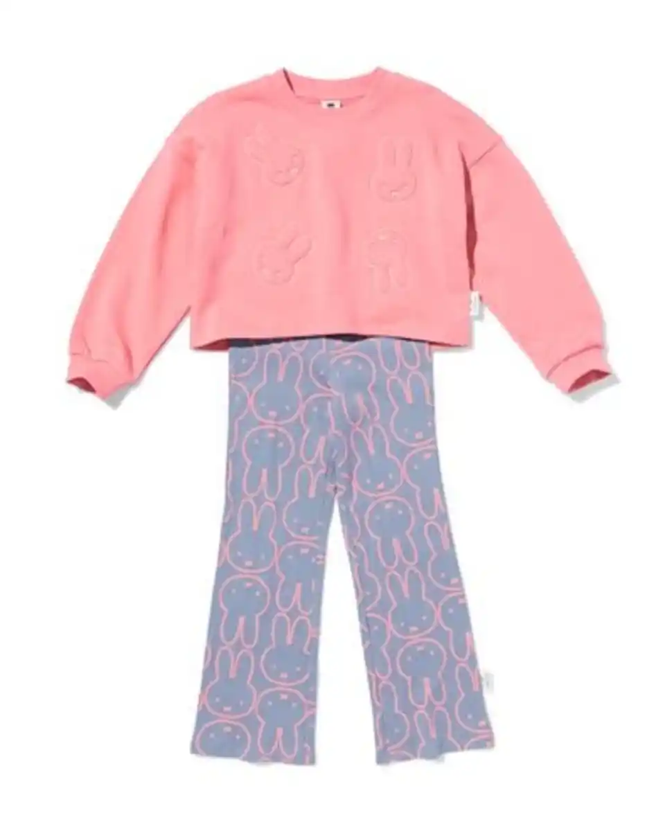 Bild 2 von Miffy-Kinderbekleidungsset, Regular Fit, mit Rippenstruktur rosa