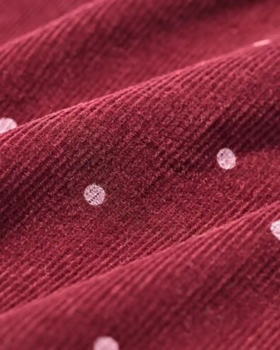 Bild 4 von Babykleid in A-Linie aus Kord mit Punkten bordeauxrot