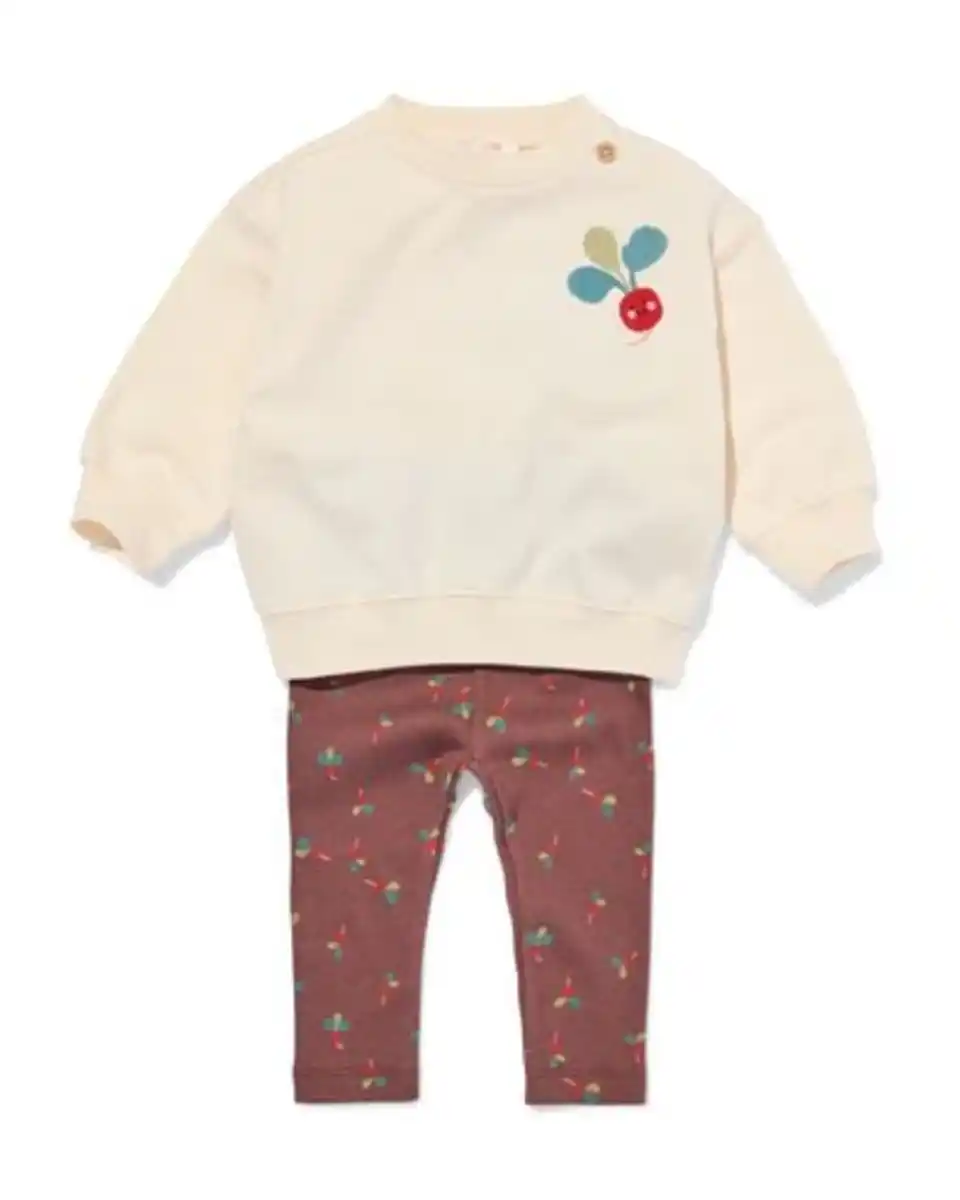 Bild 1 von Baby-Bekleidungsset mit Radieschenmuster braun