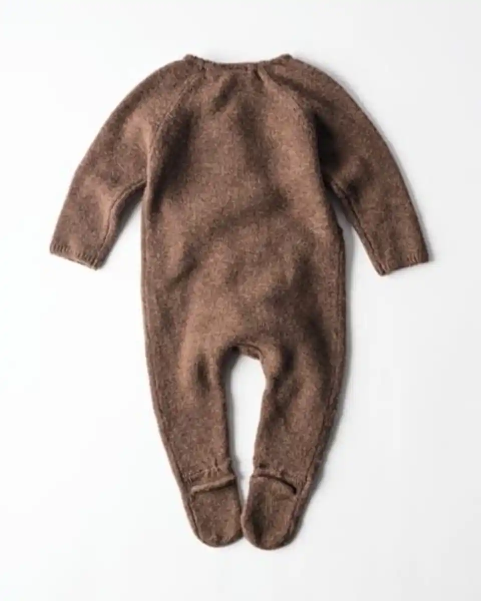 Bild 2 von Newborn-Strampler aus Merinowolle dunkelbraun
