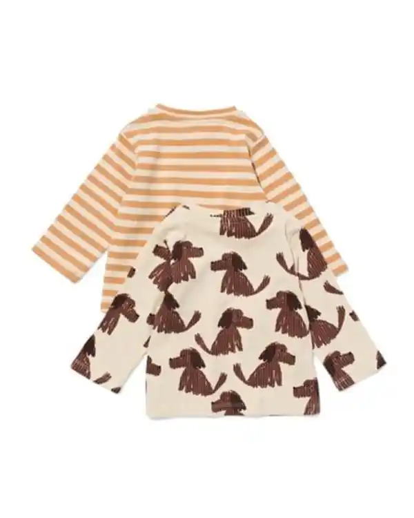Bild 2 von Baby-T-Shirts, gerippt, Hunde – 2 Stück beige
