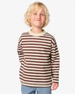 Kinder-T-Shirt, Jersey, gestreift braun