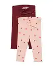 Bild 1 von Babyleggings, anliegend, gerippt, Äpfel – 2 Stück bordeauxrot
