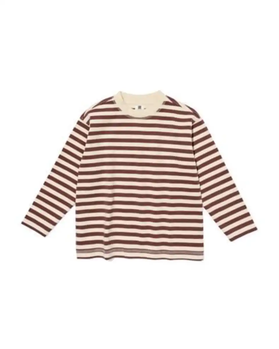 Bild 2 von Kinder-T-Shirt, Jersey, gestreift braun