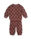 Bild 1 von Baby-Bekleidungsset, Sweatstoff, kariert braun