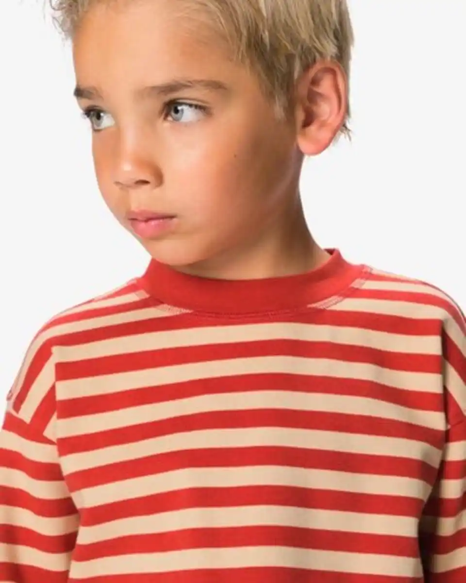Bild 4 von Kinder-T-Shirt mit Streifenmuster rot