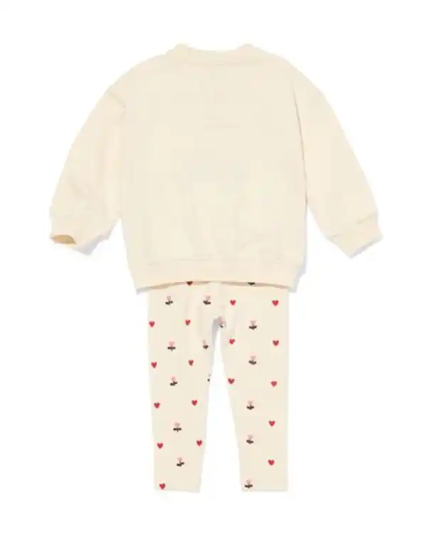 Bild 2 von Baby-Bekleidungsset, Comfy Fit, Sweatstoff, gerippt, Herzen ecru