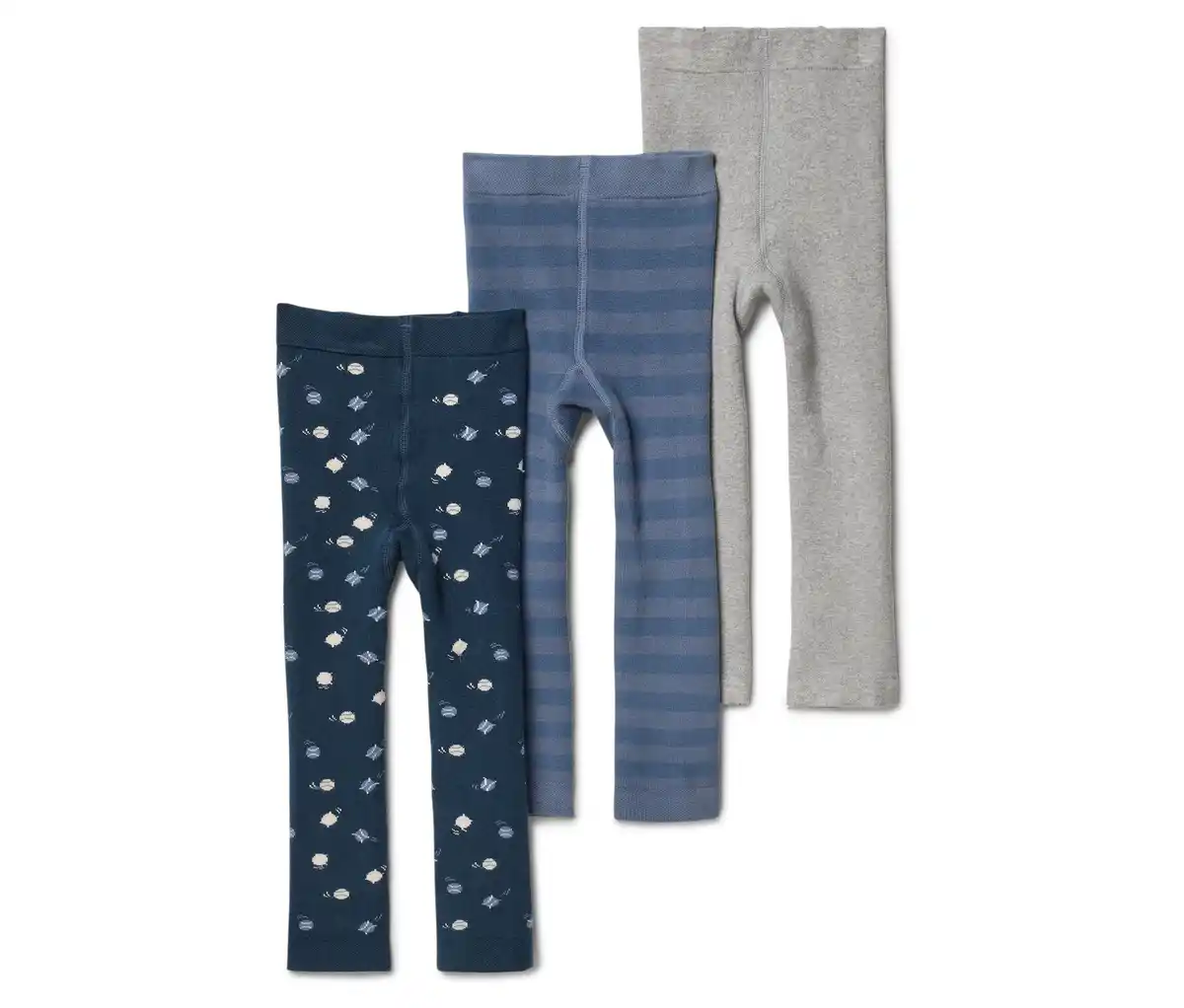 Bild 1 von 3 Kinder Frottee-Strickleggings, blau und grau