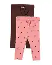 Bild 1 von Babyleggings, anliegend, gerippt, gepunktet – 2 Stück rosa