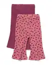 Bild 2 von Ausgestellte Babyleggings, gerippt, Blumen – 2 Stück rosa