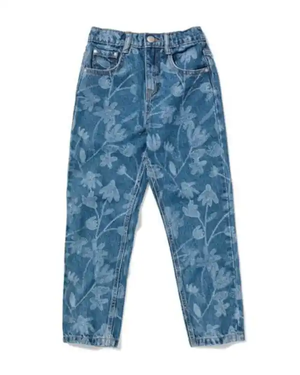 Bild 2 von Kinderjeans, Mom Fit, Blumen jeansfarben