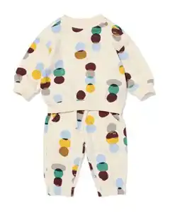 Baby-Bekleidungsset, Sweatstoff, abstrakt ecru