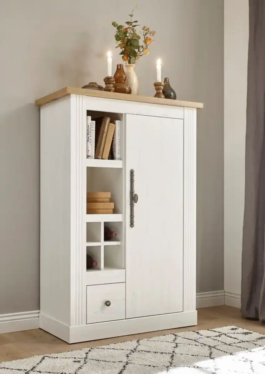 Bild 1 von OTTO home Kommode Westminster, Schrank im Landhausstil, Wohnzimmerschrank, Mehrzweckschrank, viel Stauraum, Metallgriffe, in 2 Farben erhältlich