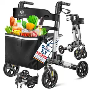 KESSER Rollator Gehwagen Gehhilfe klappbar Alu-Rollator Leicht Laufhilfe