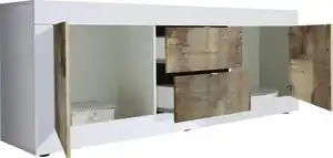 Home affaire Lowboard Basic Breite 210 cm, TV-Board 2 Türen, 2 Schubkästen, TV-Schrank, Metallgriff, moderne Rahmenoptik, viel Stauraum, Farbauswahl