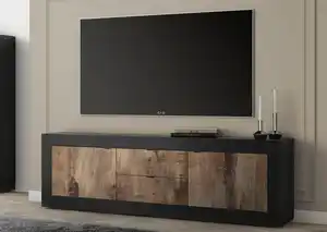 Home affaire Lowboard Basic Breite 210 cm, TV-Board 2 Türen, 2 Schubkästen, TV-Schrank, Metallgriff, moderne Rahmenoptik, viel Stauraum, Farbauswahl
