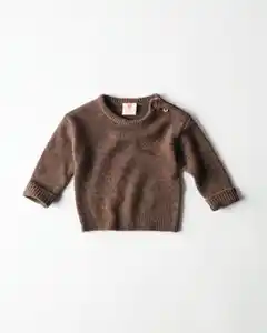 Newborn-Pullover aus Merinowolle dunkelbraun