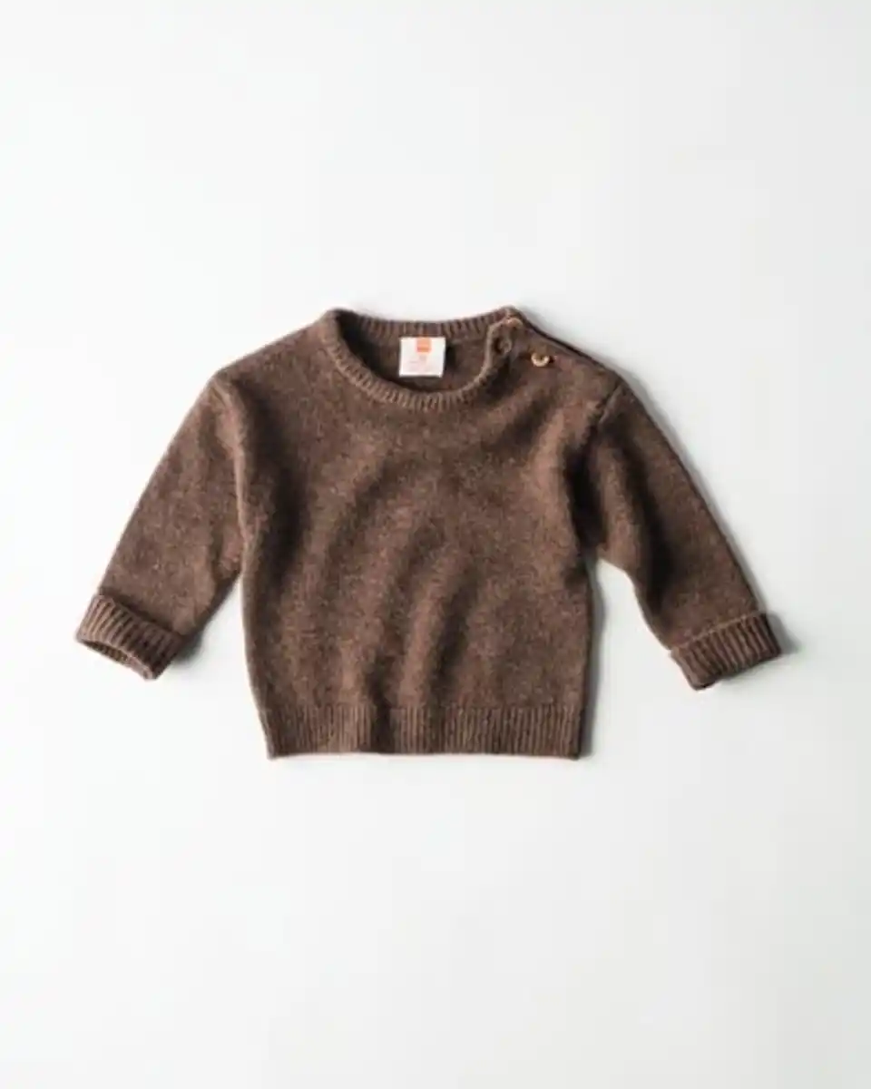 Bild 1 von Newborn-Pullover aus Merinowolle dunkelbraun