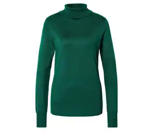 Feinstrick-Rollkragenpullover, grün