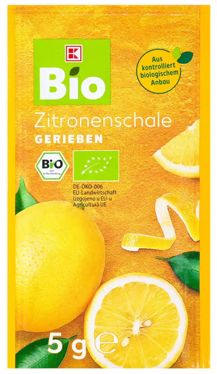 Bild 1 von K-BIO Bio-Zitronen- oder -Orangenschale, 5-g-Packg.