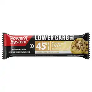 POWER SYSTEM Lower Carb Riegel, 40 g, Cookies & Cream