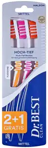 DR. BEST Zahnbürste Hoch-Tief, 3-St.-Packg.