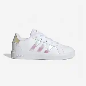 ADIDAS Tennisschuhe Schnürschuhe Kinder - Grand Court Lifestyle weiss/rosa