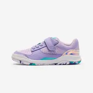 DECATHLON Fitnessschuhe Sneaker Kinder Klettverschluss robust - Playventure Yard flieder