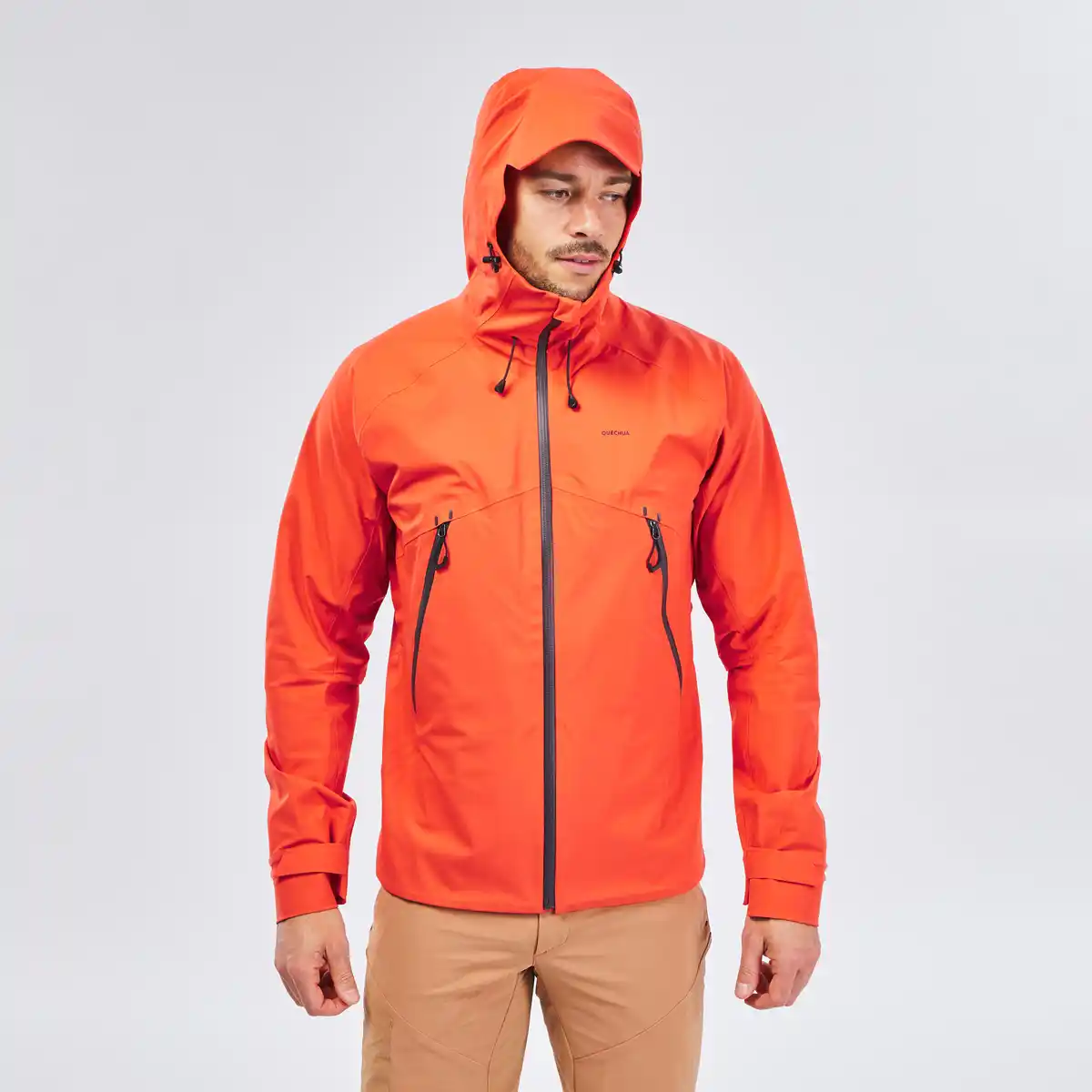 Bild 1 von QUECHUA Regenjacke Herren wasserdicht atmungsaktiv Wandern - MH500 orange