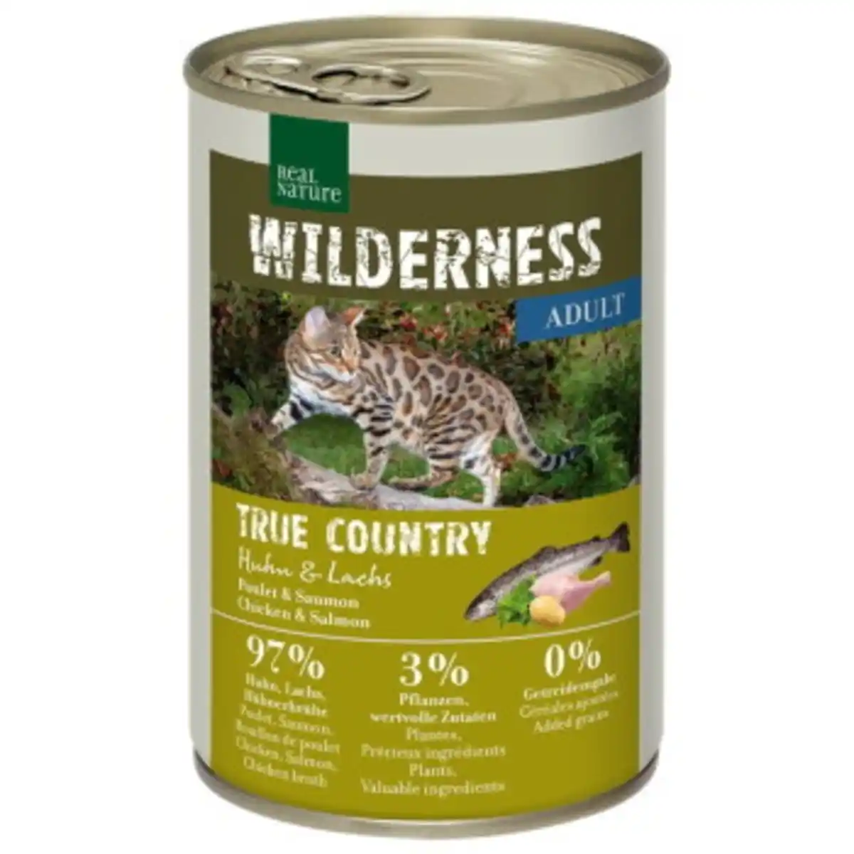 Bild 1 von REAL NATURE WILDERNESS Nassfutter Katze, Adult, True Country, Huhn und Lachs 6x400 g