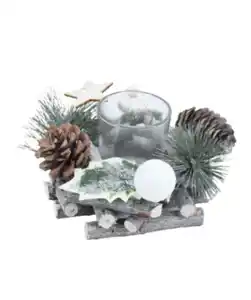 Glas-Teelichthalter Weihnachten