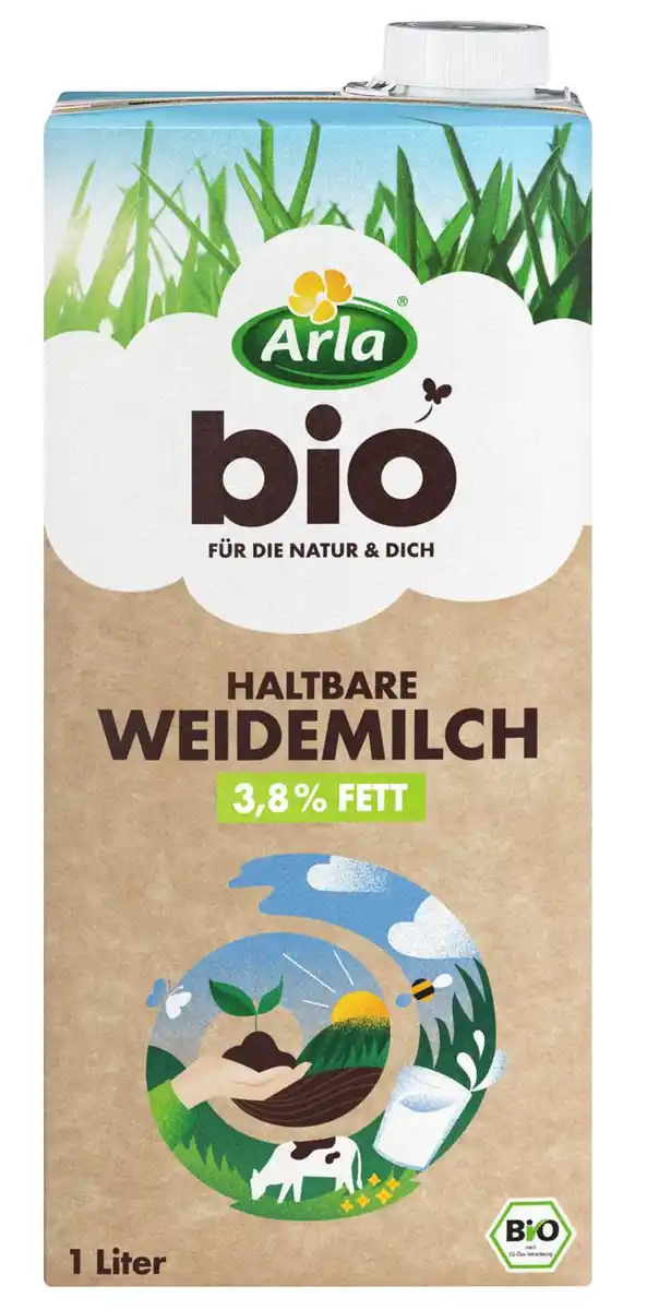 Bild 1 von ARLA Bio-Weidemilch 3,8 % Fett, 1-l-Packg.