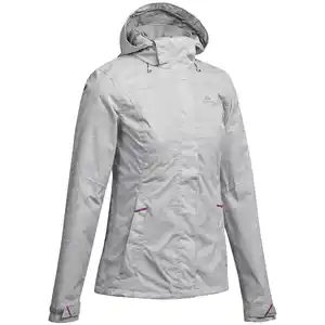 QUECHUA Regenjacke Damen wasserdicht Wandern - MH100 grau