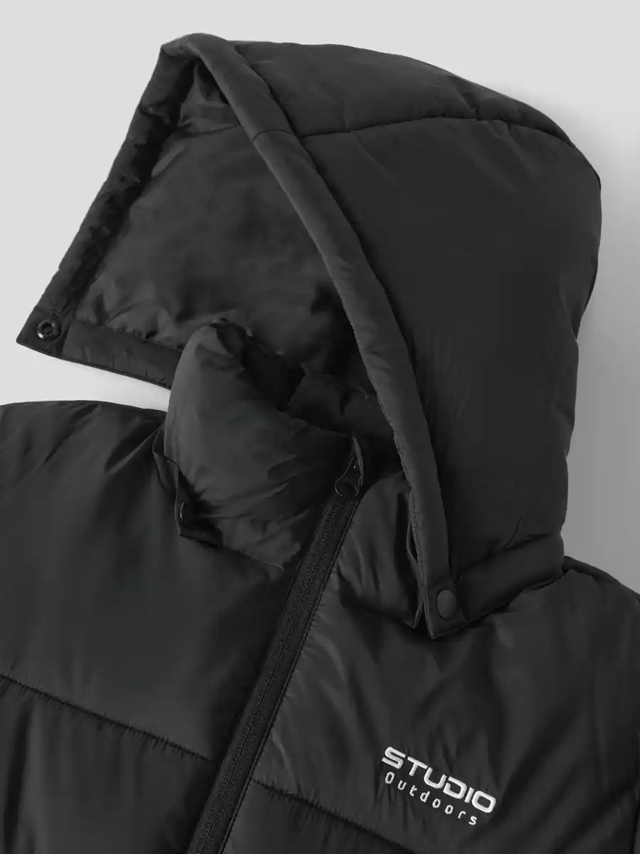 Bild 2 von Jungen Steppjacke mit abnehmbarer Kapuze Schwarz