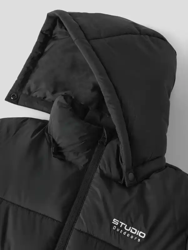Bild 2 von Jungen Steppjacke mit abnehmbarer Kapuze Schwarz
