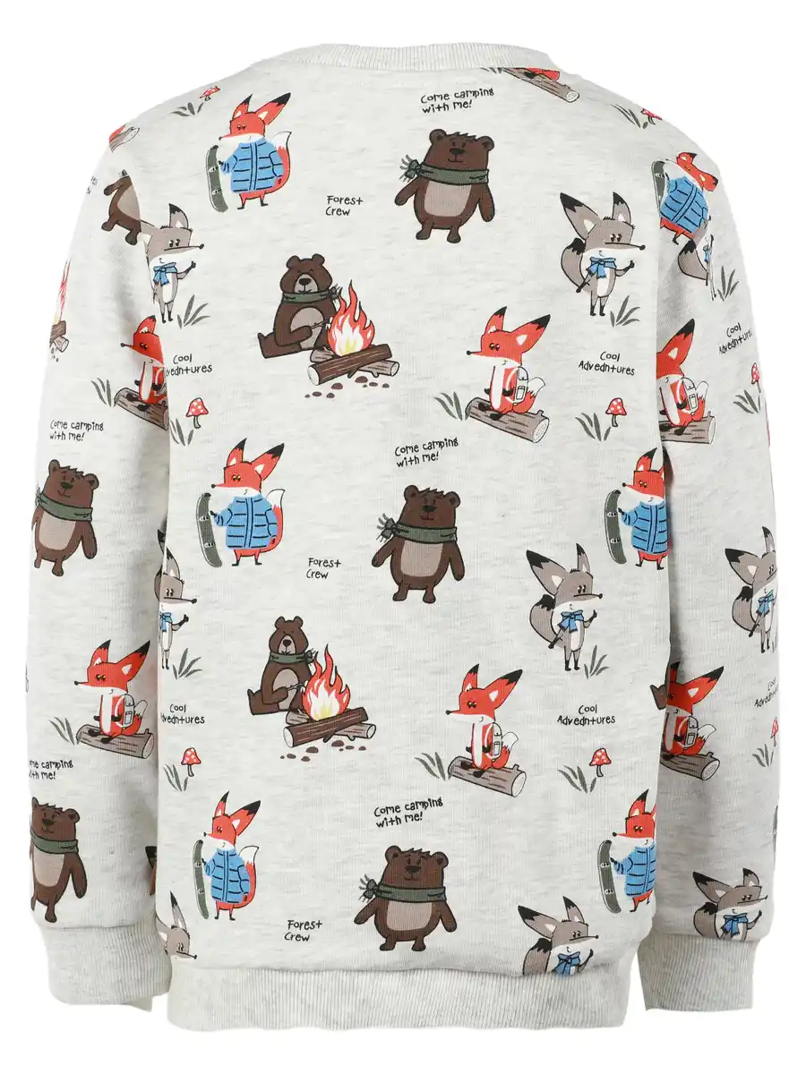 Bild 2 von Jungen Sweatshirt mit Alloverprint Waldtieren Grau
