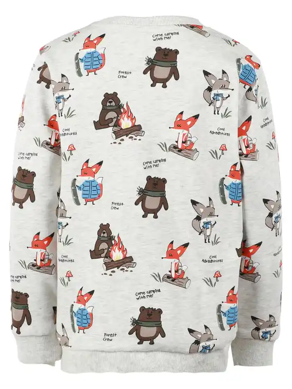 Bild 2 von Jungen Sweatshirt mit Alloverprint Waldtieren Grau