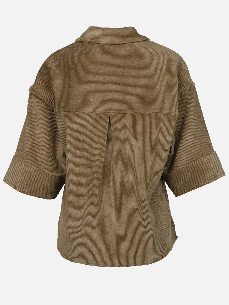Bild 2 von Damen Cordbluse mit kurzem Arm Oliv