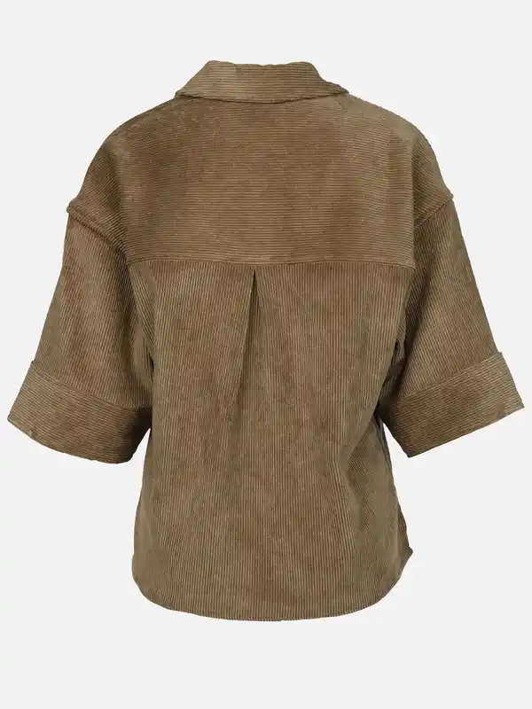 Bild 2 von Damen Cordbluse mit kurzem Arm Oliv