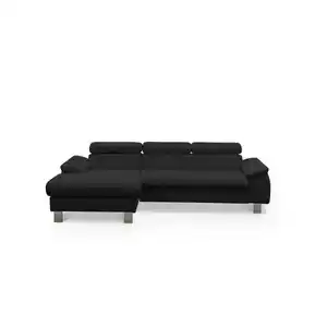 Cotta Eckschlafsofa, Schwarz, Holz, Echtholz,Buche, 3-Sitzer, einzeln stellbar,L-Form, 244x166 cm, Wohnzimmer, Sofas & Couches, Wohnlandschaften, Ecksofas