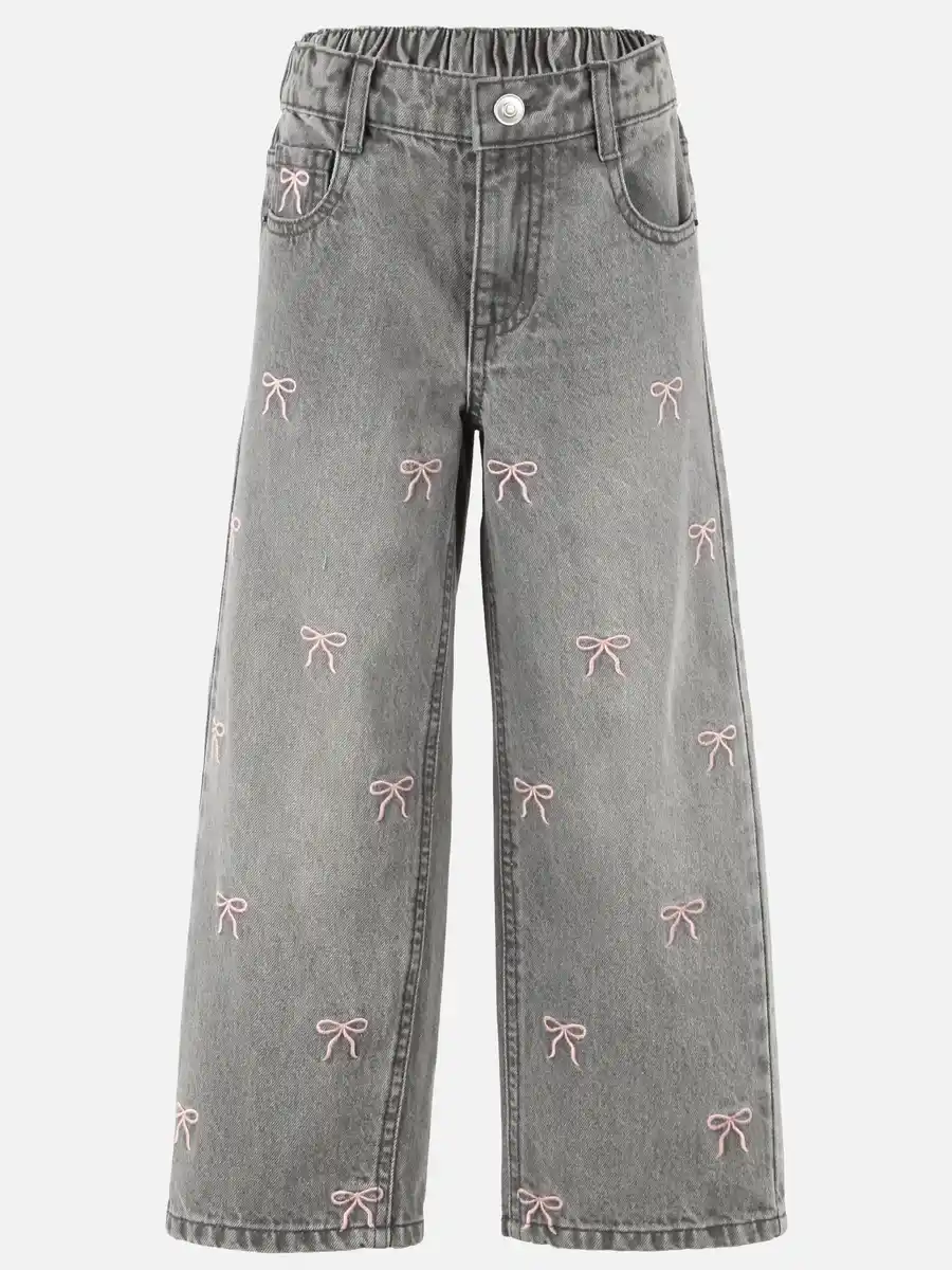 Bild 1 von Mädchen Jeans mit Schleifen Stickerei Grau